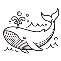 vector illustration of a while line drawing art