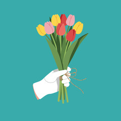 The Ultimate Spring Bouquet Delivery Hand Holding Colorful Tulips