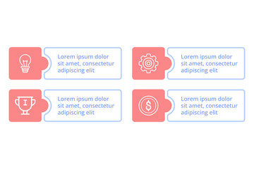 Infographic presenting four key concepts with engaging icons. Each section including brief text outlining importance of these elements in clear and simple manner