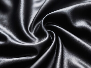 Obraz premium Luxurious black silk fabric with elegant folds for fashion design projects and high-end product mockups, exuding sophistication and style