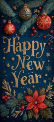 Happy new year greeting card