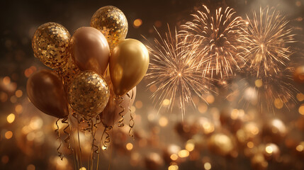 Gold ballon celebration 