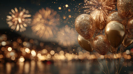 Gold ballon celebration 