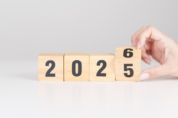 2025 change to 2026 year block on table. goal, Resolution, strategy, plan, start, budget, mission, action, motivation and New Year concepts