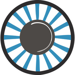 Stylized Eye Icon With Blue Iris And Dark Pupil On Transparent Background