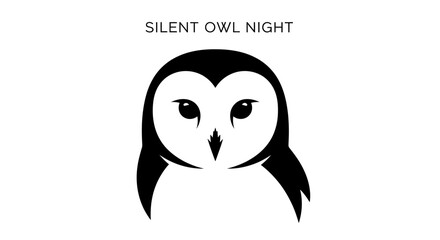 Elegant nocturnal owl symbol with minimalist design, creating a serene ambiance conveying quiet