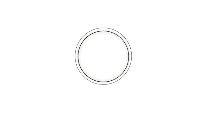 Minimalistic circular frame isolated on pristine white backdrop emphasizing simplistic elegance