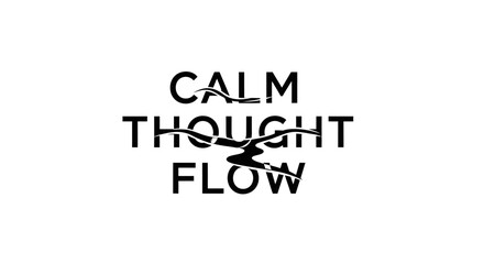 Conceptual illustration expressing calm thought flow with graphic water stream line design