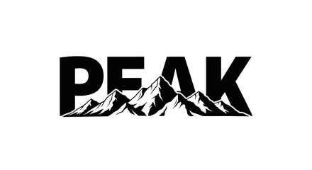Sharp peak typography revealing majestic mountain range in the heart of the word © Anisah