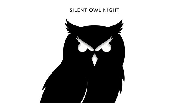 Striking monochrome depiction of an owl with piercing gaze creates a strong visual impact