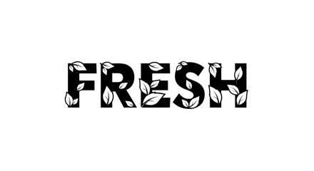 Freshness embodied in a botanical typographic design for brand identity and advertising materials