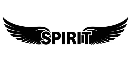 Bold typographic logo featuring 'spirit' flanked by stylized wings emphasizing inspiration