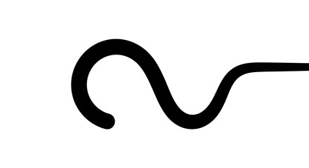 Simple waveform illustration with a dark sinuous curve on plain background minimal