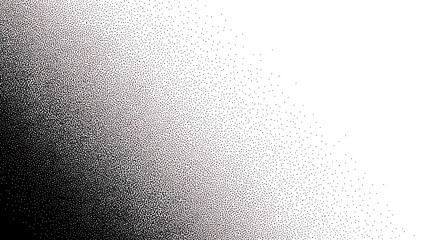 Black and white stipple gradient background with dense dots fading to white image