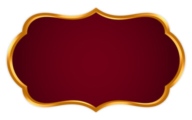 Premium classic gold-framed maroon text box – A maroon text box with a classic gold frame, designed for premium labels, luxury packaging, elegant posters, invitations, and refined visual layouts