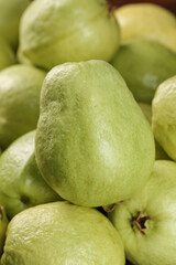 Fresh Green Guavas from Guangxi Province China Tropical Fruit Display