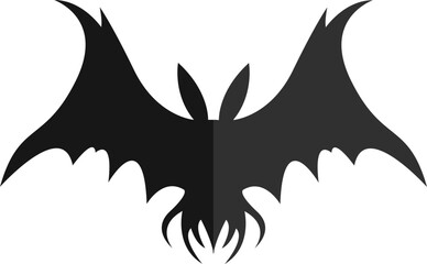 Scary Flying Bat Vector Element 