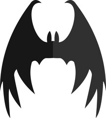 Scary Flying Bat Vector Element 