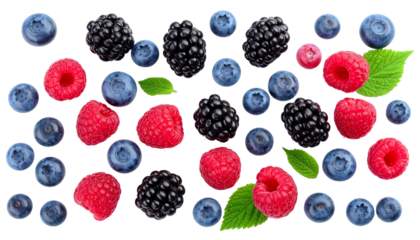 Collection Fresh Berries, Isolated on Transparent Background