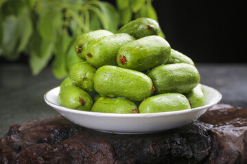 Fresh Green Kiwi Berries in Bowl - Healthy Vitamin-Rich Fruit