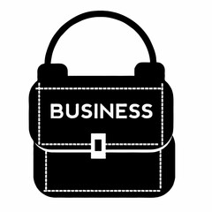 A black and white graphic of a business briefcase with the word business written on it clearly