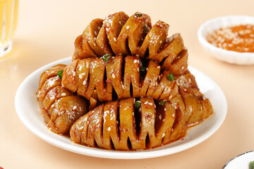 Handmade Henan Wheat Gluten Skewers Ready to Eat Chinese Vegetarian Protein Food with Sesame Seeds