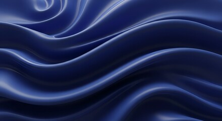 Obraz premium Elegant Deep Blue Fabric Waves: A Luxurious Textile Background Texture