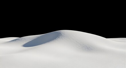 Fototapeta premium Snowy landscape with clear black sky creating a serene and minimalist scene
