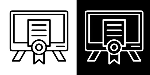 Television  Icon Set White Style Collection