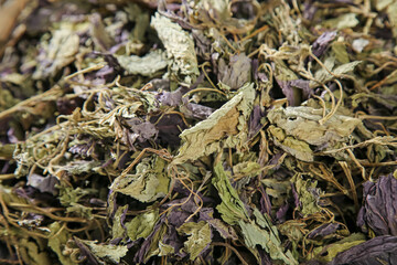 Dried Perilla Leaves Drying Traditional Method Guangxi China Northeastern Cuisine Herbs