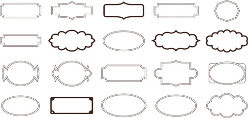 Obraz premium frame, border, vintage, vector, label, invitation, design element, decorative, ornament, retro, classic, elegant, graphic, illustration, collection, set, template, black and white, outline, shape, art