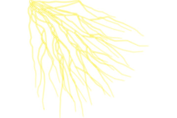 Yellow Lightning Veins Illustration with Branching Electric Energy Lines
