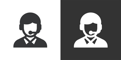 Call Center Agent icon. Solid glyph series icon