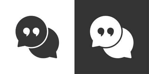 Fototapeta premium Quotation Speech Bubbles icon. Solid glyph series icon