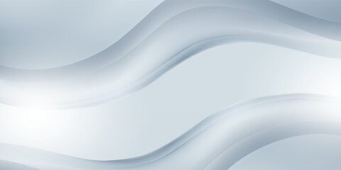 Fototapeta premium White gray gradient wavy dynamic flow background