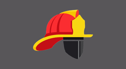 Minimal Firefighter Helmet Icon Vector