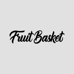 Fruit basket logo in black, isolated on