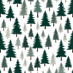 Obraz premium christmas trees seamless pattern