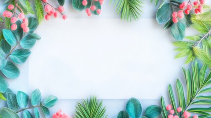 Obraz premium Vibrant tropical leaves and exotic flowers on clean white background botanical garden nature photography.