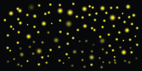 Vibrant yellow light circles bokeh overlay digital abstract pattern