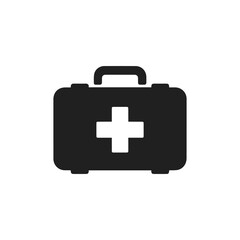 First aid kit silhouette vector illustration isolated on white background