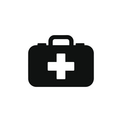 First aid kit silhouette vector illustration isolated on white background