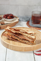 Dried Bamboo Shoots Traditional Asian Cuisine Ingredients with Tea Huangshan Style Cooking