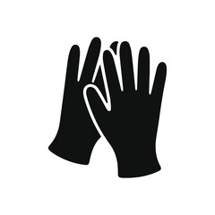 Medical gloves silhouette vector illustration isolated on white background