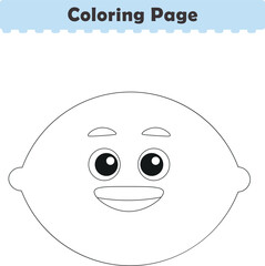 Funny cartoon fruits. Coloring pages. Vector illustration