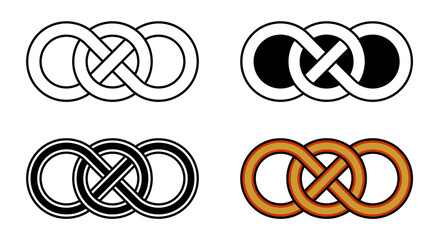 Infinity Knot With Circle in the middle Decorative Ornament Vector Illustration