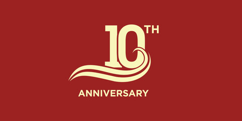 10th anniversary logo design. Celebration day special vector symbol concept.
