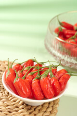 Fresh Red Goji Berries Wolfberries from Ningxia China in Bowl Healthy Superfood Fruit
