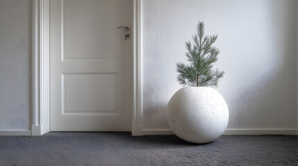 A neutral-toned living space embodies harmony in a minimalist design style