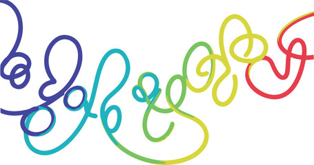 Fototapeta premium Abstract colorful gradient line art design on white background for creative use